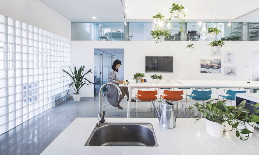 用綠色植物點(diǎn)綴的辦公室設(shè)計